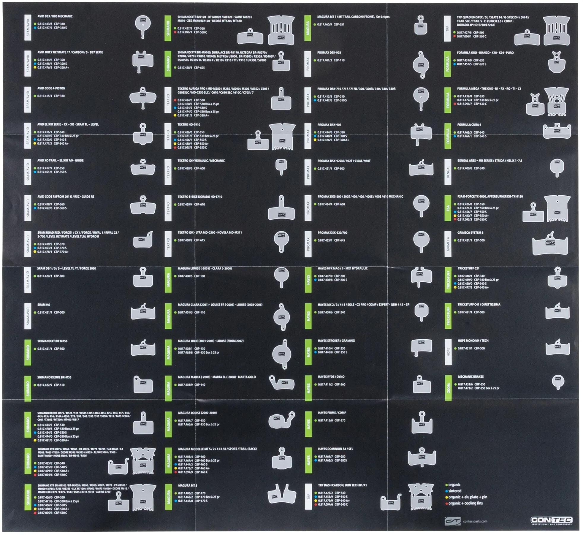 Contec poster disc stop+ ct workshop poster disc brake pads