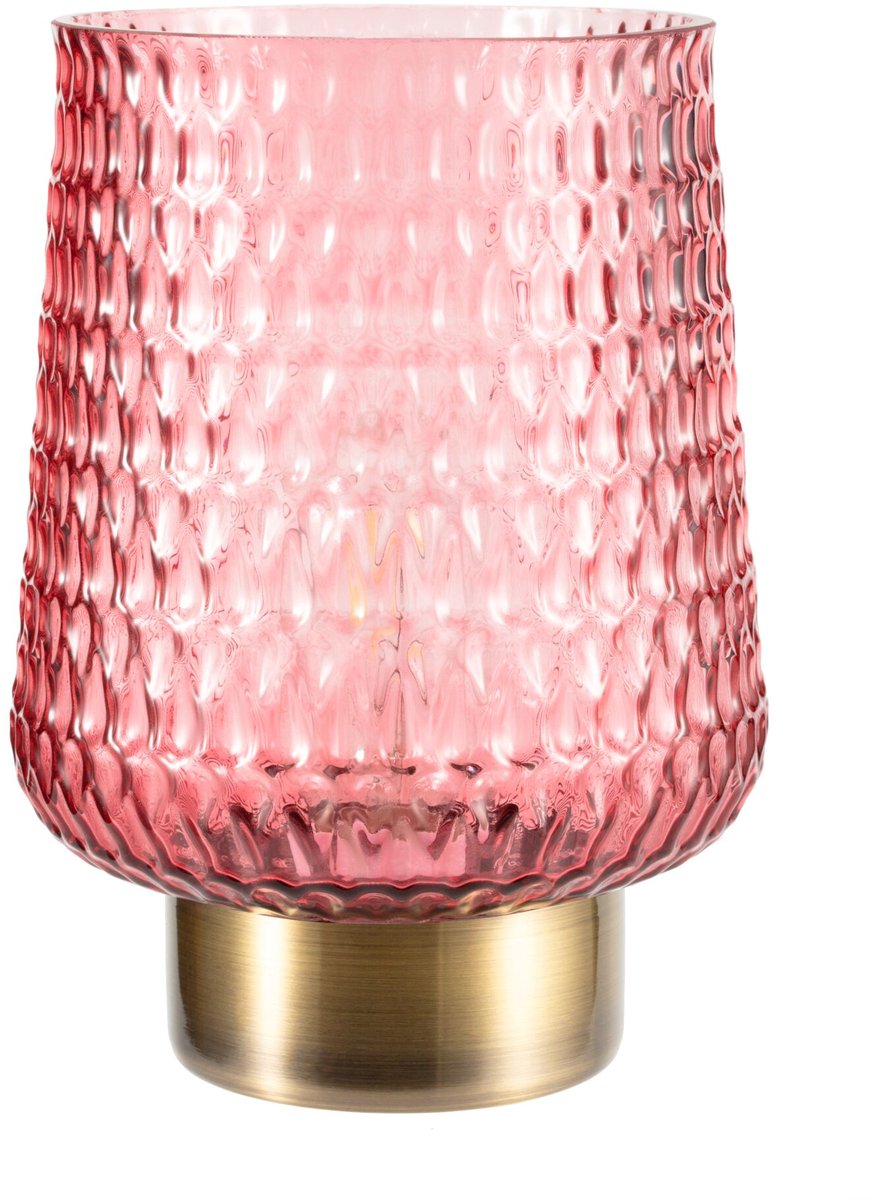 Pauleen led tafellamp op batterijen - e27 - 2700k warm wit - 30 lm - 0,8w - woonkamer slaapkamer - rosé glamour - rosé messing
