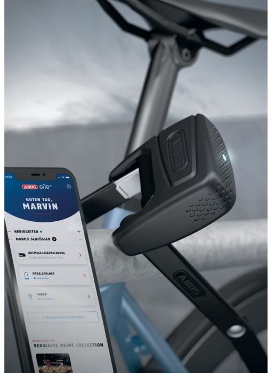 Abus fietsslot smart vouwslot met alarm - bordo™ one 6000a - security level 10 - zwart - 120 cm - geschikt voor elektrische fietsen en stadsfietsen