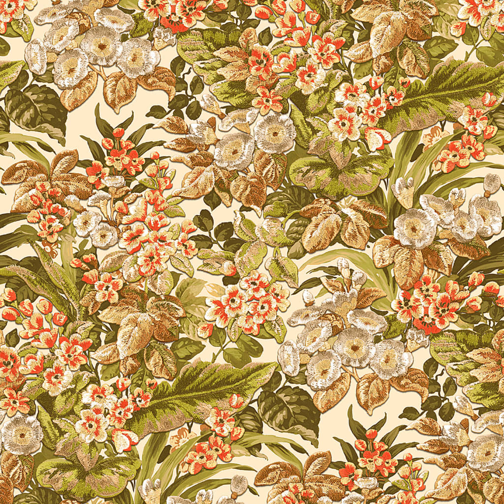 Dutch wallcoverings behang bloemen groen