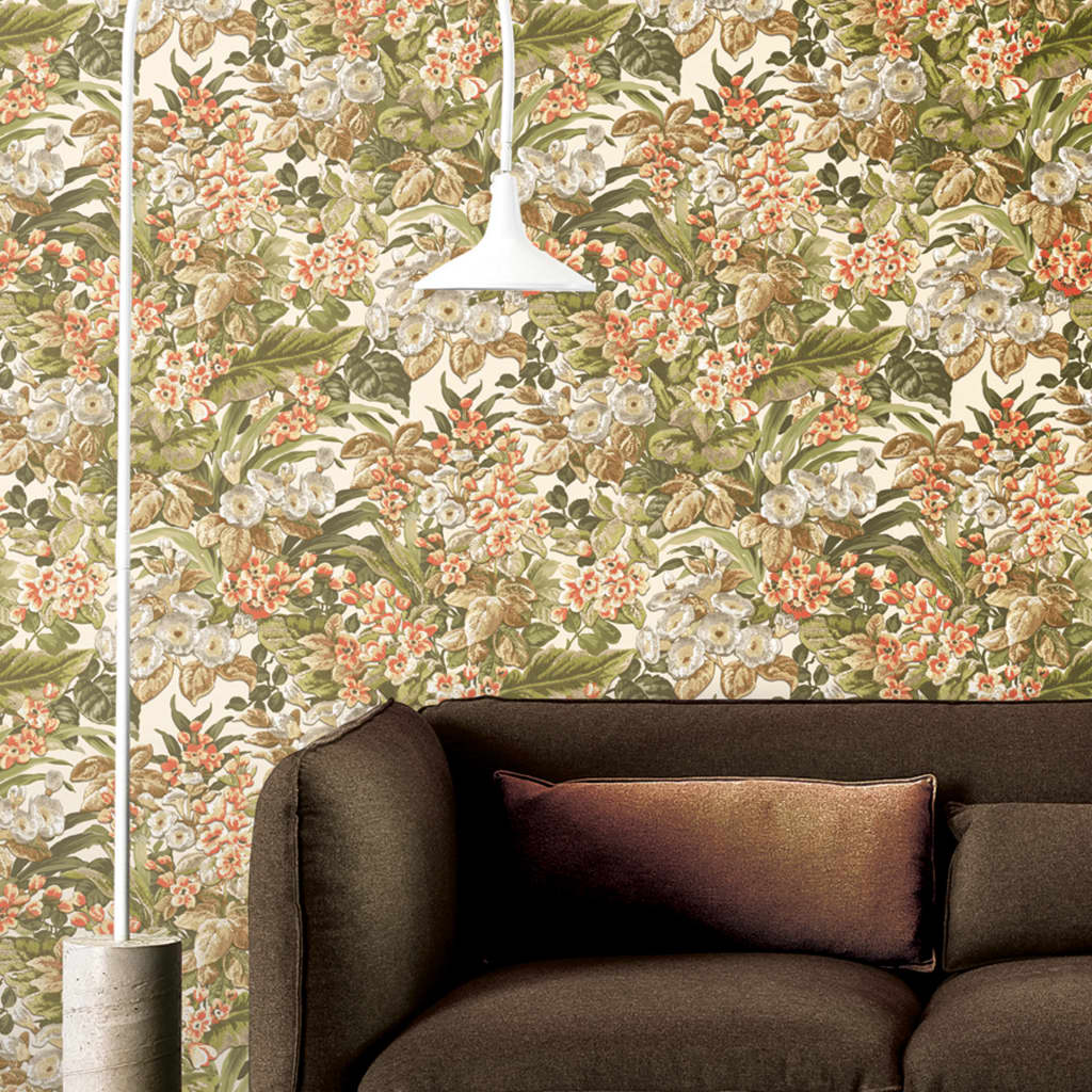 Dutch wallcoverings behang bloemen groen