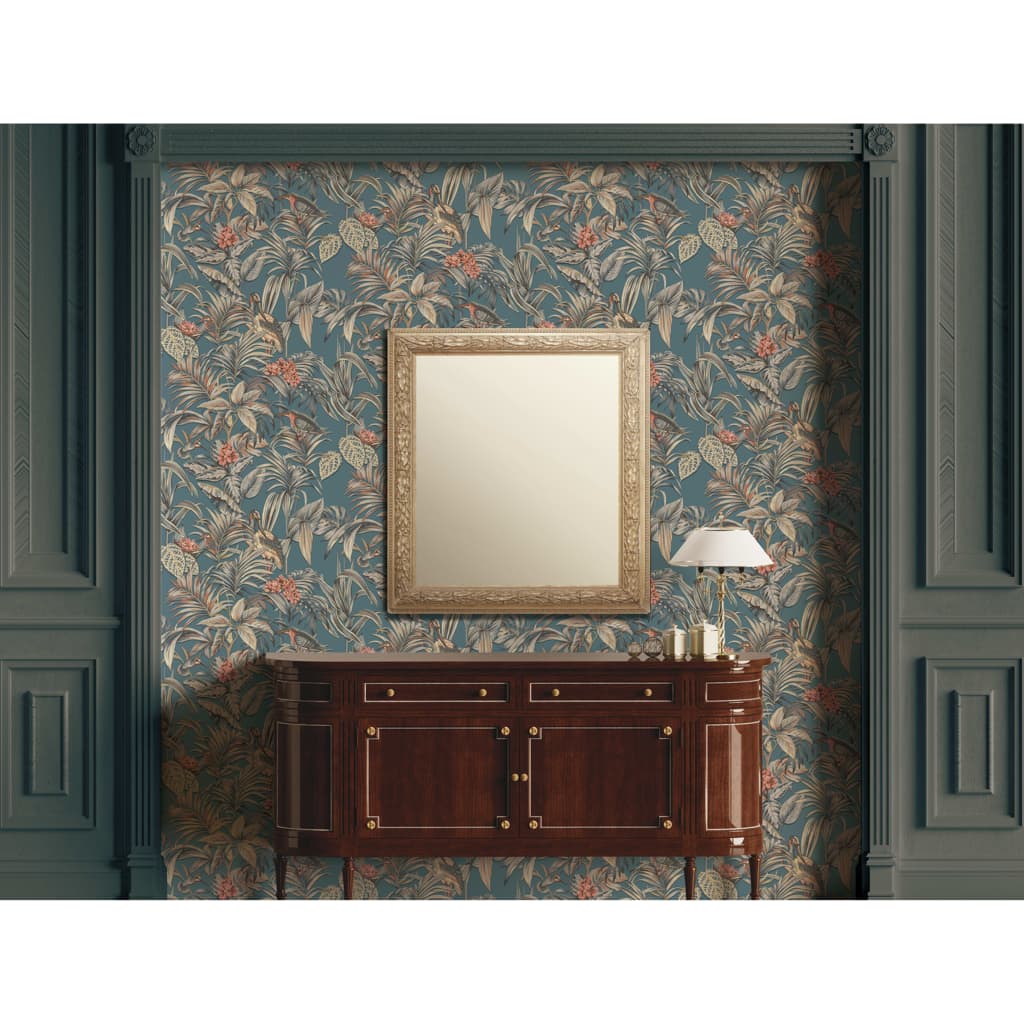 Dutch wallcoverings behang paradijsvogel blauw