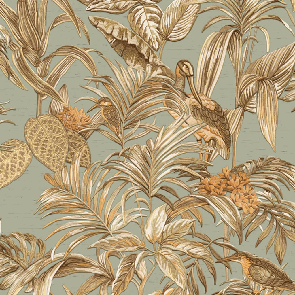 Dutch wallcoverings behang paradijsvogel groenblauw