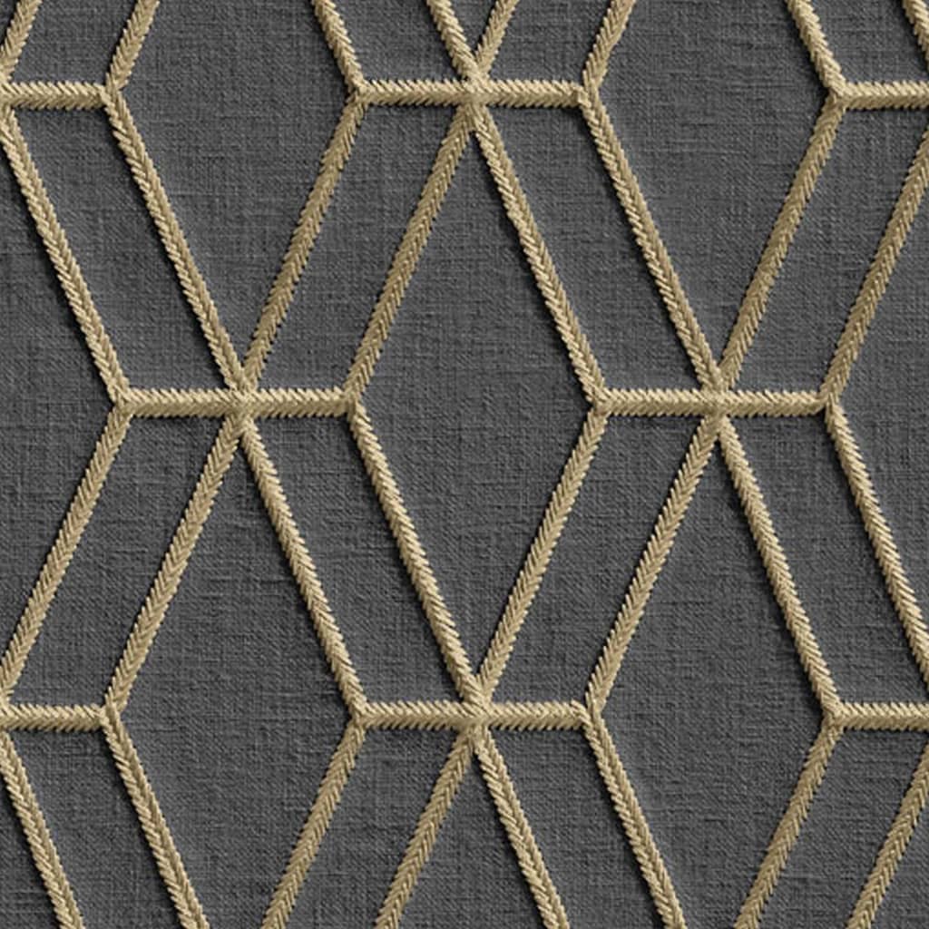 Dutch wallcoverings behang zeshoekig zwart en goudkleurig