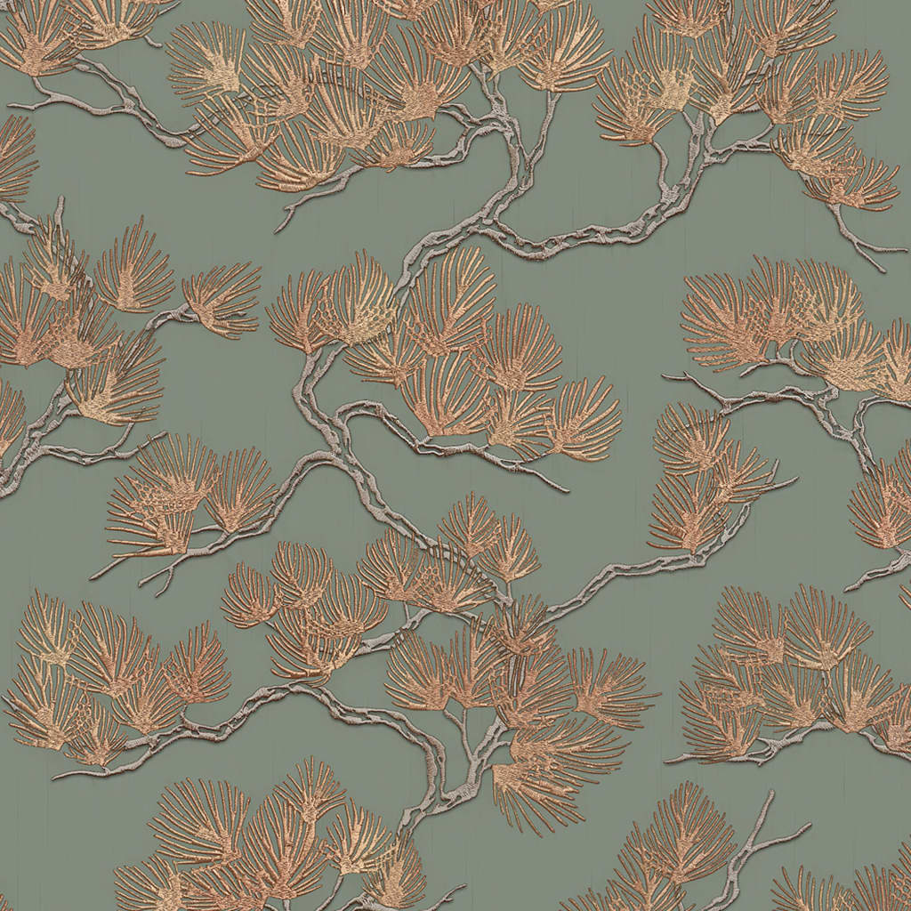 Dutch wallcoverings behang dennenboom groen