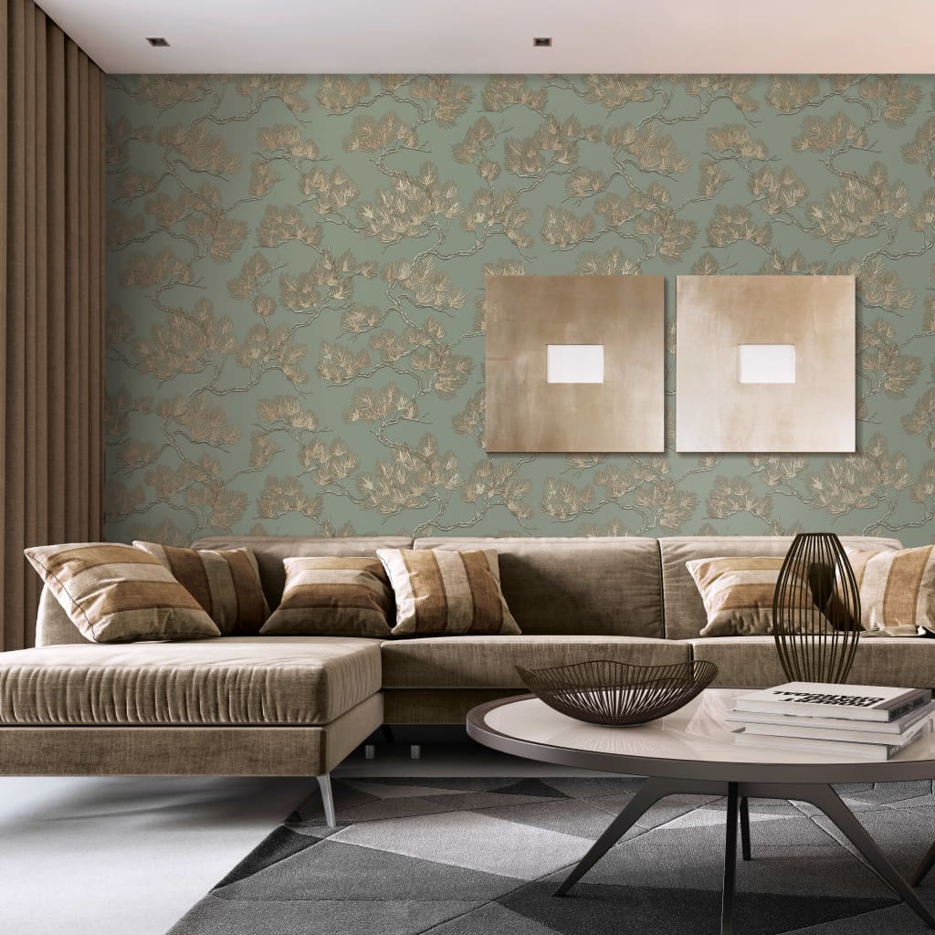 Dutch wallcoverings behang dennenboom groen