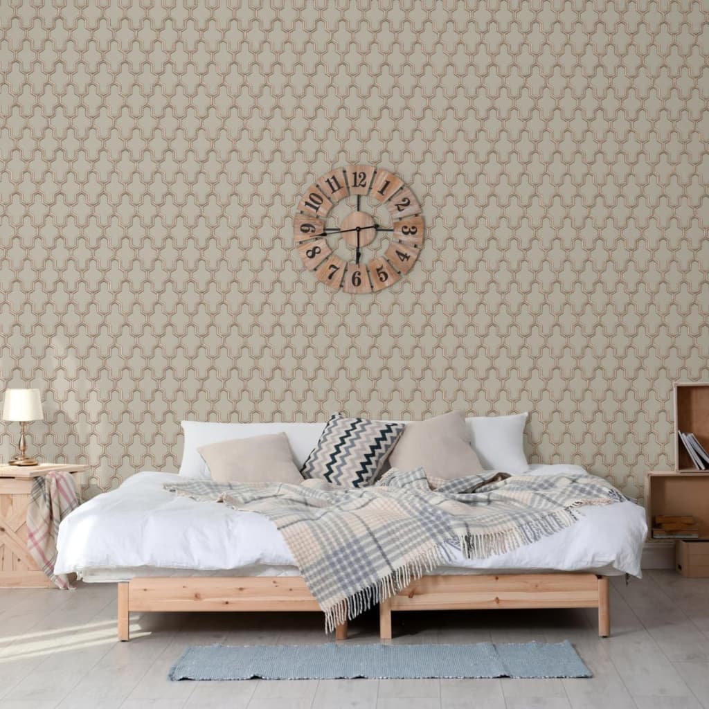 Dutch wallcoverings behang geometrisch goudkleurig en groen