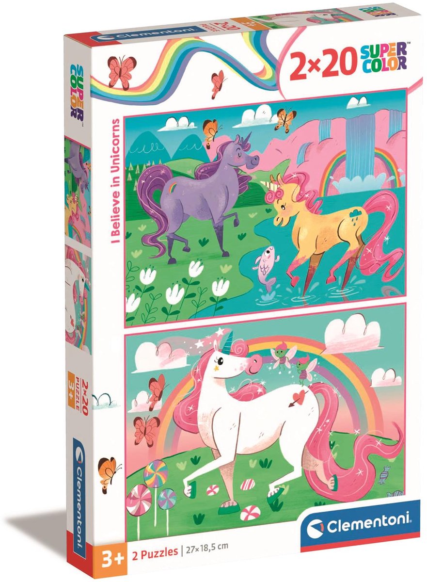 Clementoni Briljante Puzzel Eenhoorn, 2x20st.