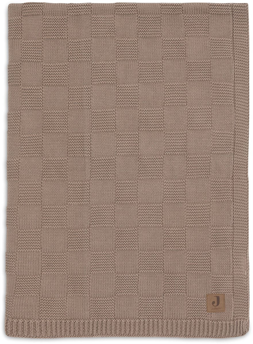 Jollein baby deken ledikant - 100x150cm - box knit - milky coffee