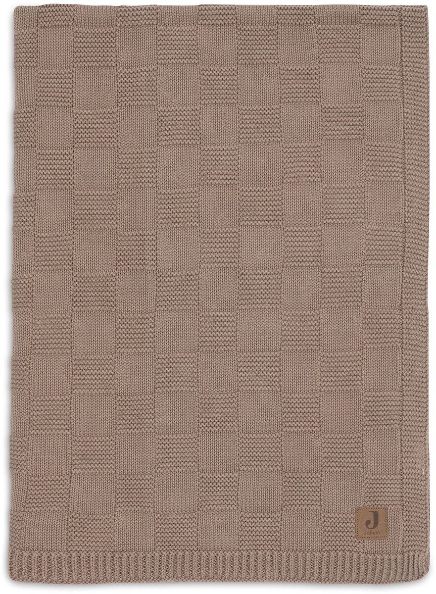 Jollein baby deken wieg - 75x100cm - box knit - milky coffee