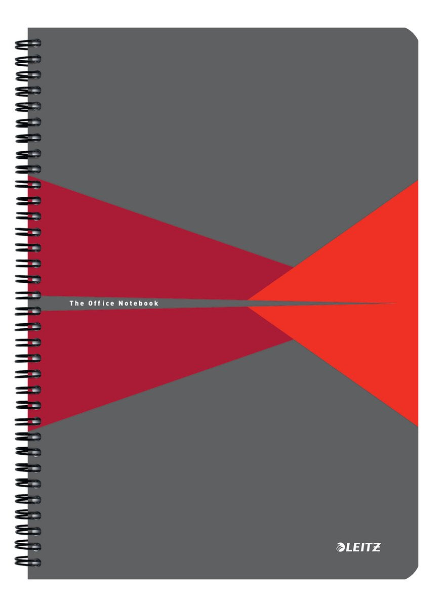 Leitz office notitieboek a4 gelijnd - met pp omslag - 80 grams papier - rood