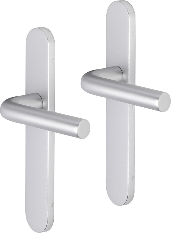 Impresso deurkruk - bolton - voor binnen - ovaal deurschild - aluminium - 2 stuks