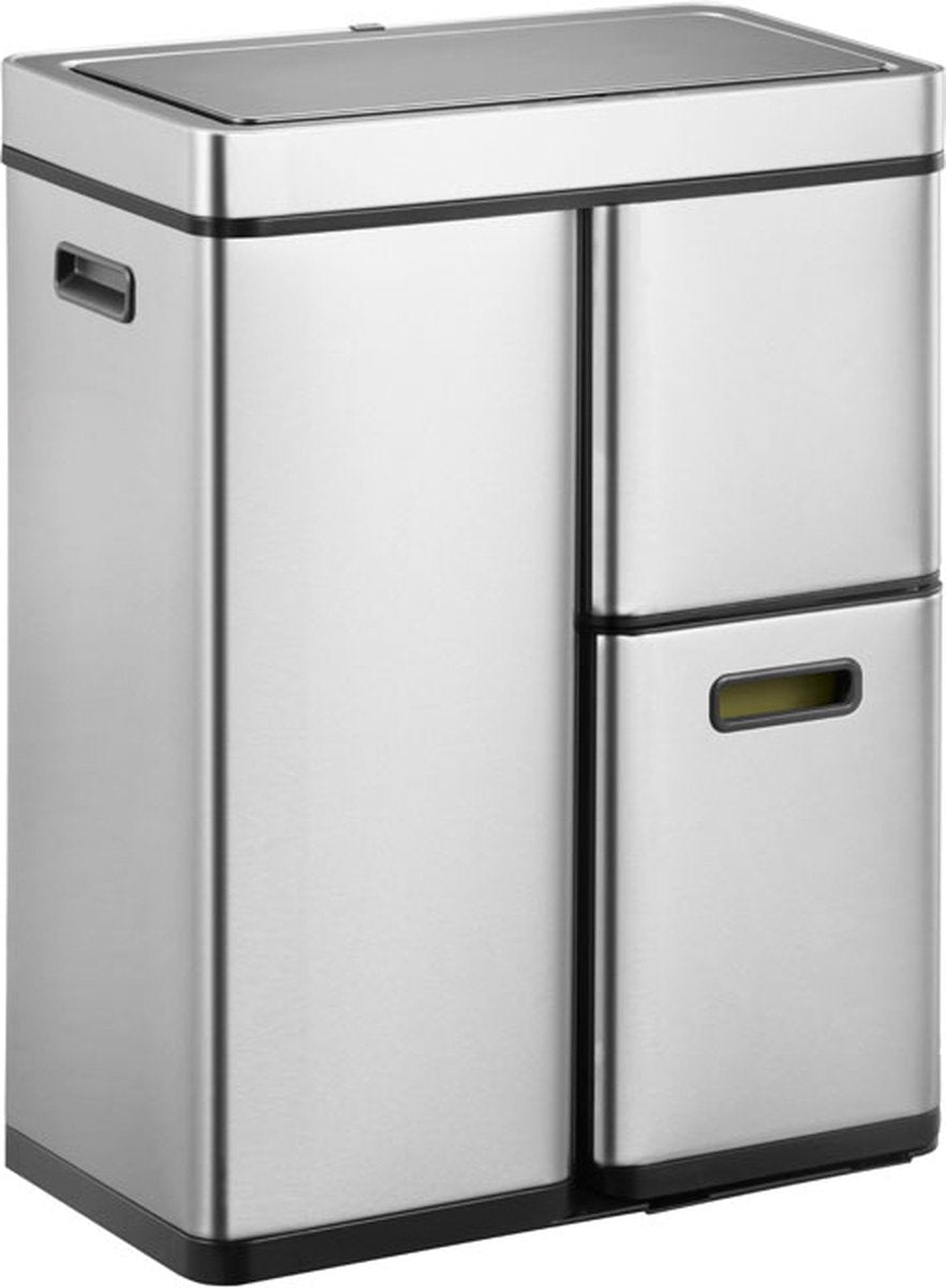 Eko - mirage plus sensor recycler 30+15+15 liter - stainless steel plastic - mat rvs - prullenbak