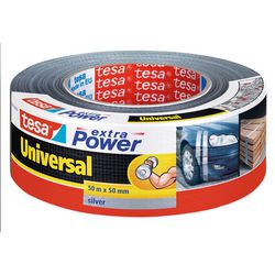 Tesa textieltape extra power universeel ducttape textielversterkt voor repareren – grijs 50m x 50mm