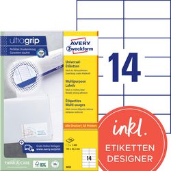 Avery etiketten 3653 universeel 105x42,3mm