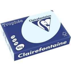 Gekleurd papier clairefontaine trophee a4 80 g m² blauw 500 vellen
