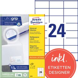 Etiketten avery 3475 universeel 70x36mm