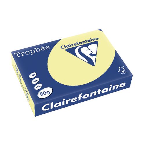 Papier clairefontaine 1977 80g m2 a4 pastel kanariegeel