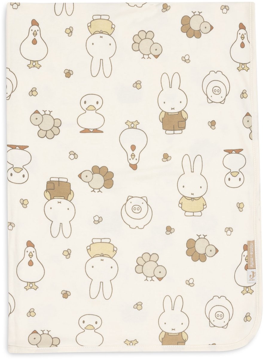 Jollein baby deken wieg - 75x100cm - jersey - miffy family farm
