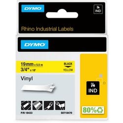 Tapes rhino dymo vinyl 19x5,5mm geel