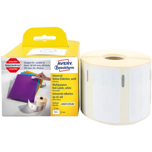 Avery zweckform multifunctionele etiketten as0722540 herpositioneerbaar wit
