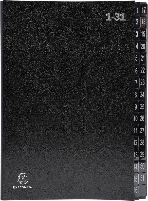 Exacompta sorteermap ordonator® - 32 indelingen - genummerde tabs van 1 - 31 - zwart - 57032e