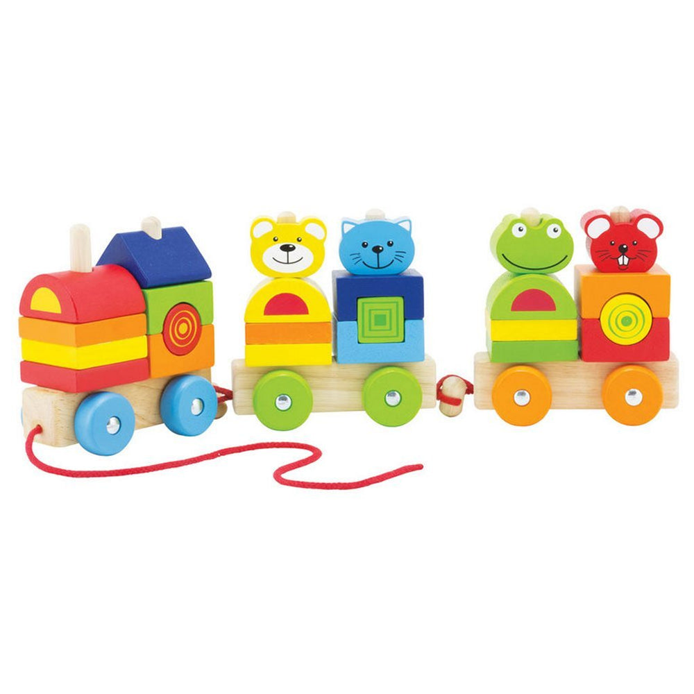 Pintoy 4 vrienden houten blokken trein