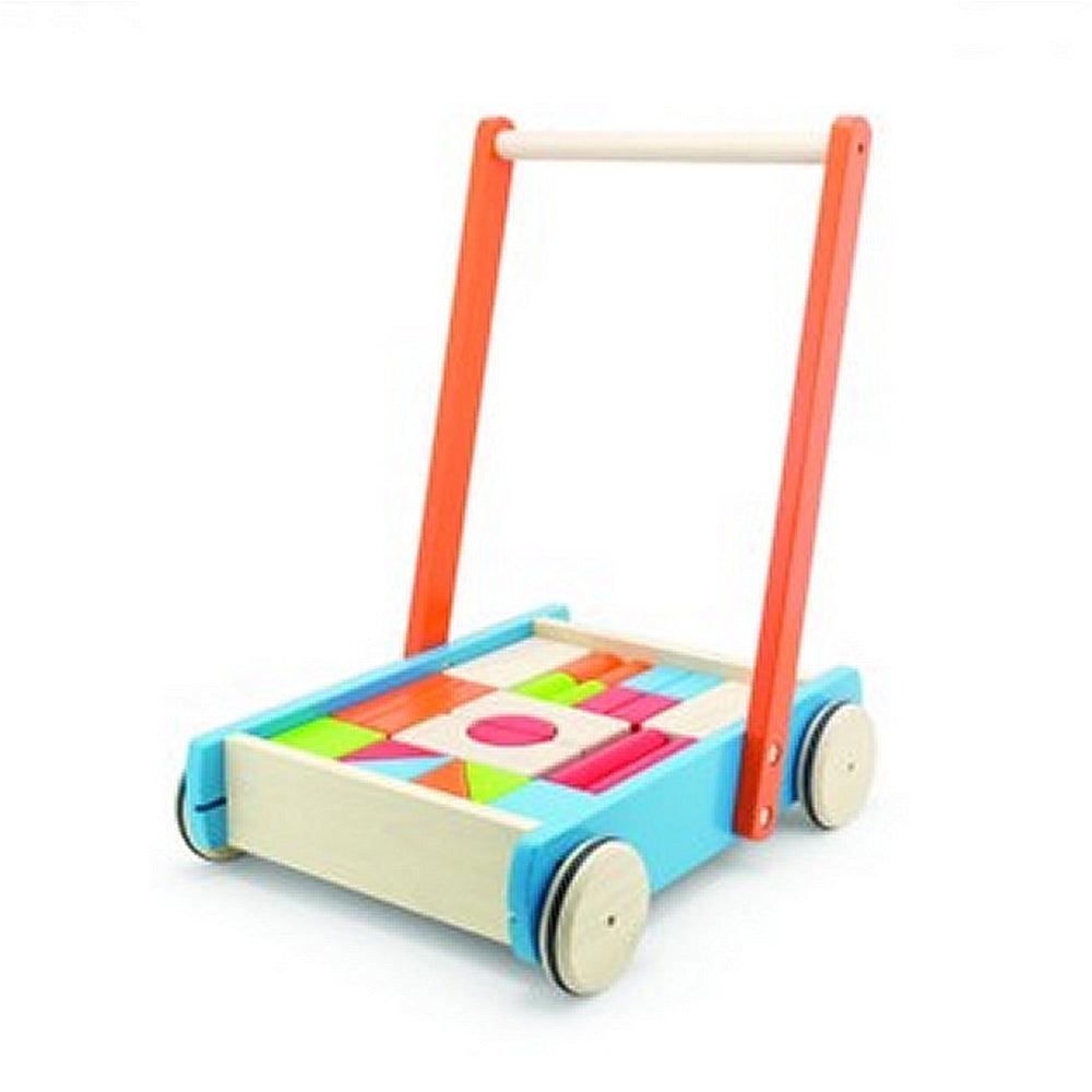 Pintoy loopstoeltje duwwagen met blokken