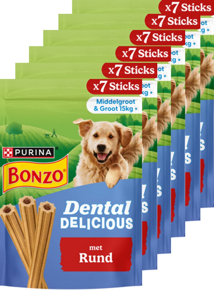 Bonzo® dental delicious bonzo dental delicious - hondensnacks rund - 6 x 200 g