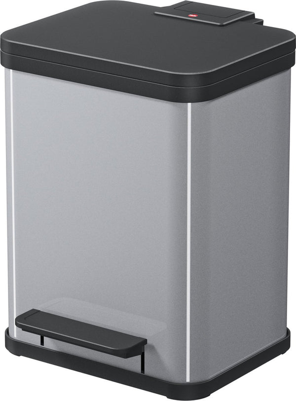 Hailo öko duo plus prullenbak - 2 x 9 l - zilver