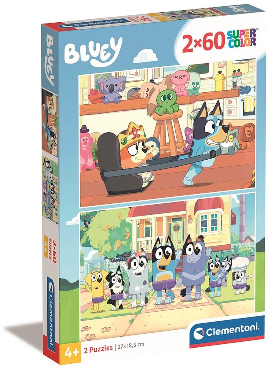 Clementoni legpuzzel super kleur blauwachtig, 2x60st.