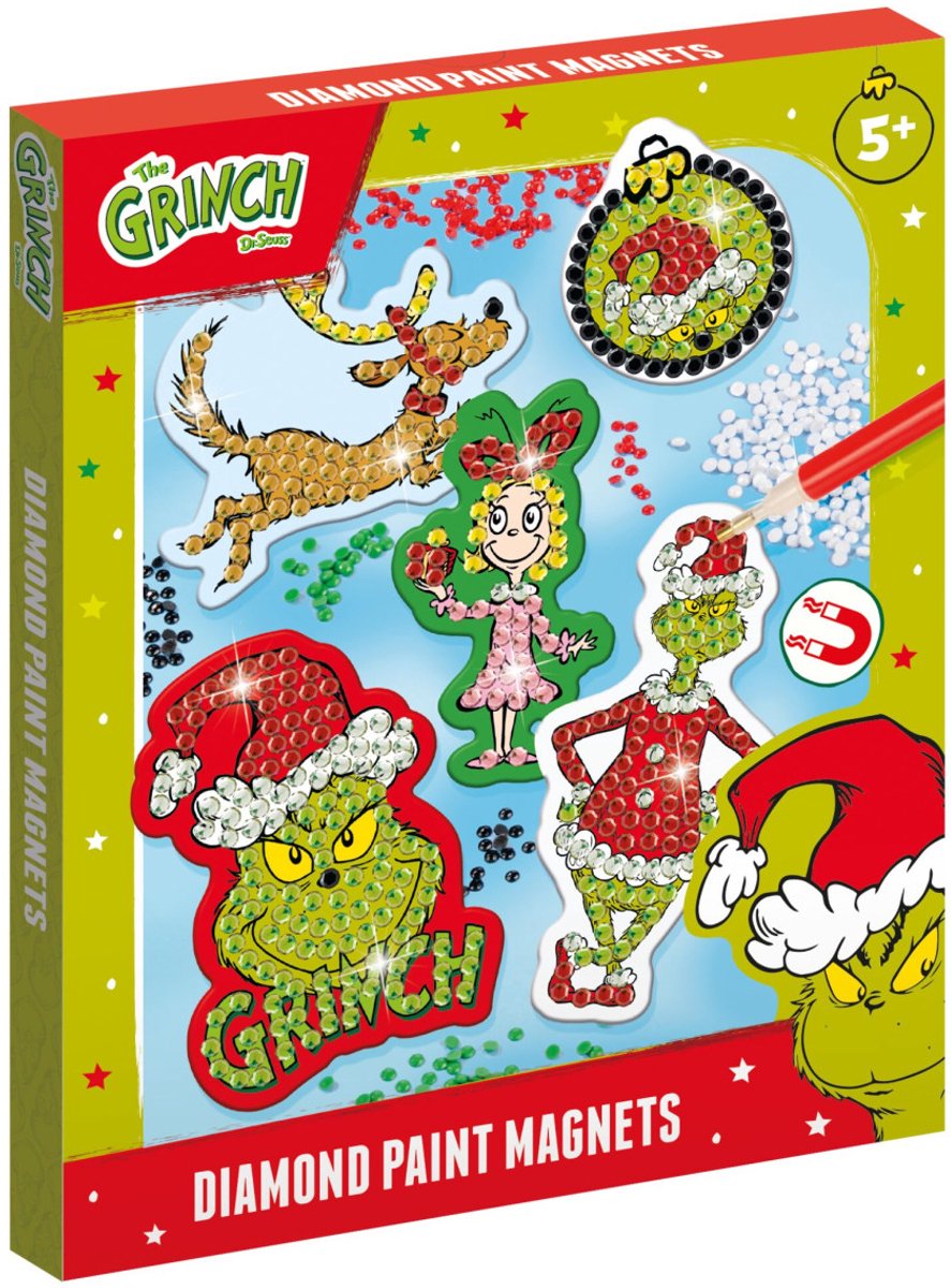 Totum diamant schilderij magneten de grinch