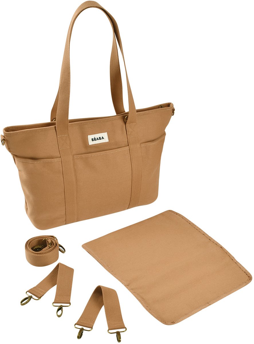 Béaba luiertas madrid – verzorgingstas met 11 vakken – inclusief verschoningsmatje isothermisch vak - 22l tote bag - beige