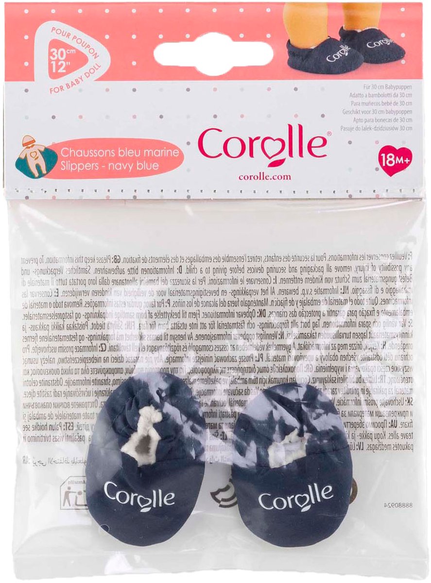 Corolle marineblauwe pantoffels voor babypop 30cm