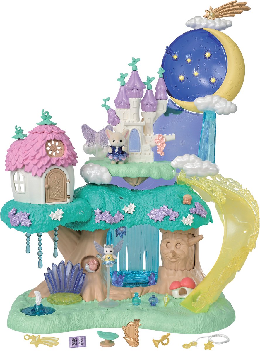 Sylvanian families 5857 bos feeën kasteel- met 2 fluweelzachte speelfiguren