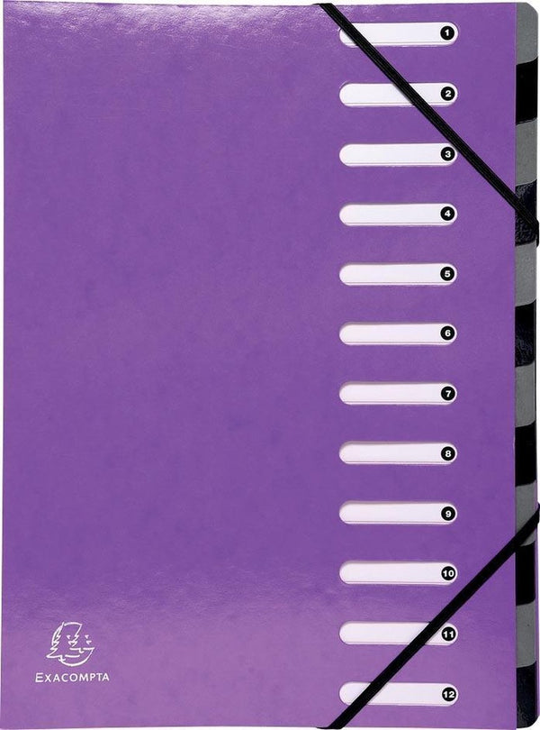Exacompta iderama® harmonika sorteermap - 12 indelingen - purper - 53926e