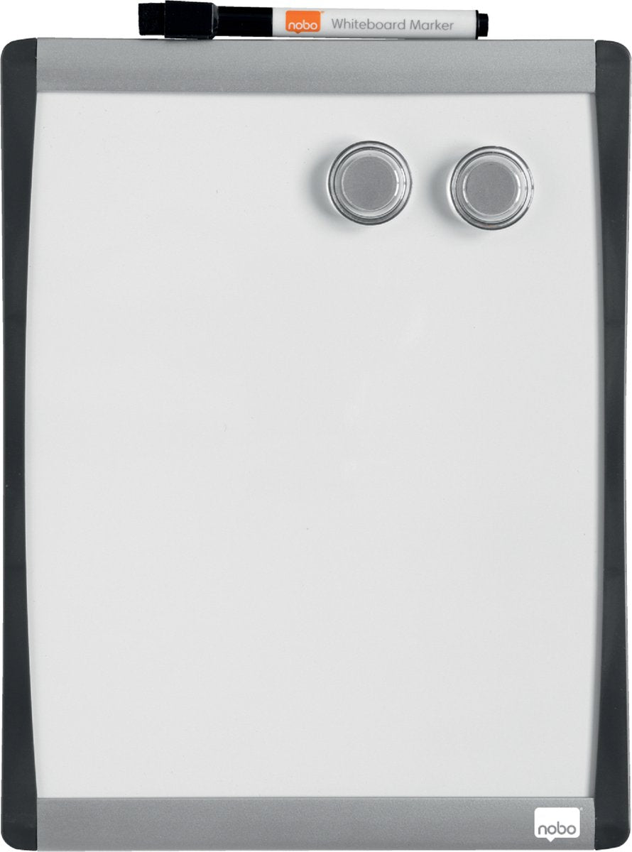 Nobo magnetisch whiteboard - 21,5 x 28 cm - inclusief marker, magneten en foamtape - wit