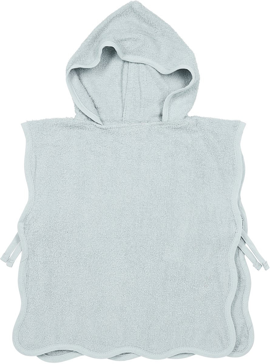 Meyco baby wavy badponcho - badstof - grey blue - 1-3 jaar