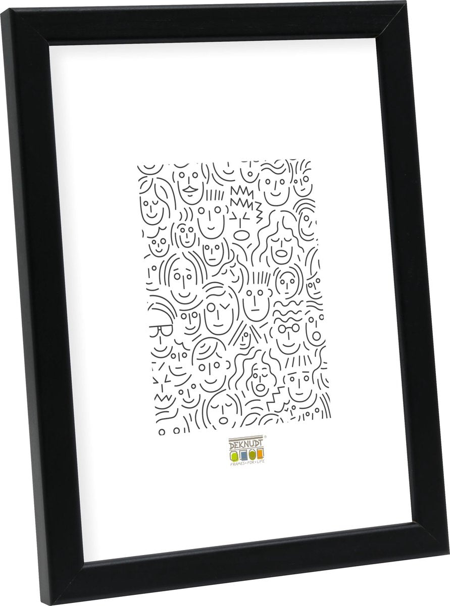 Deknudt frames fotolijst s41jl2 - zwart - hout - foto a4 : 21x29,7 cm