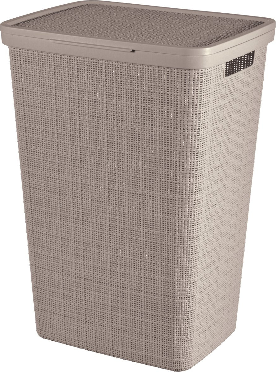 Curver jute wasmand met deksel - 58 liter - taupe