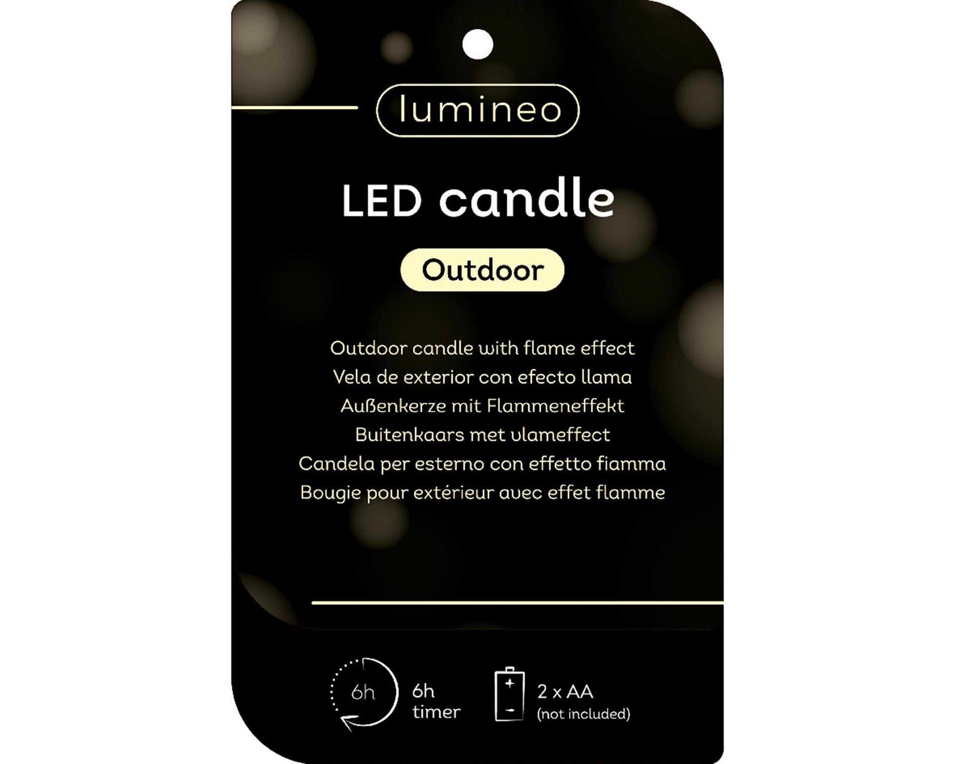 Decoris led buiten kaars ijzer h6.5cm groen