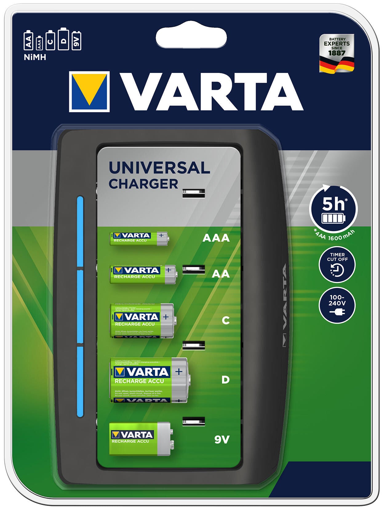 Varta laadapparaat lcd universal charger battery charger aa aaa c universal charger