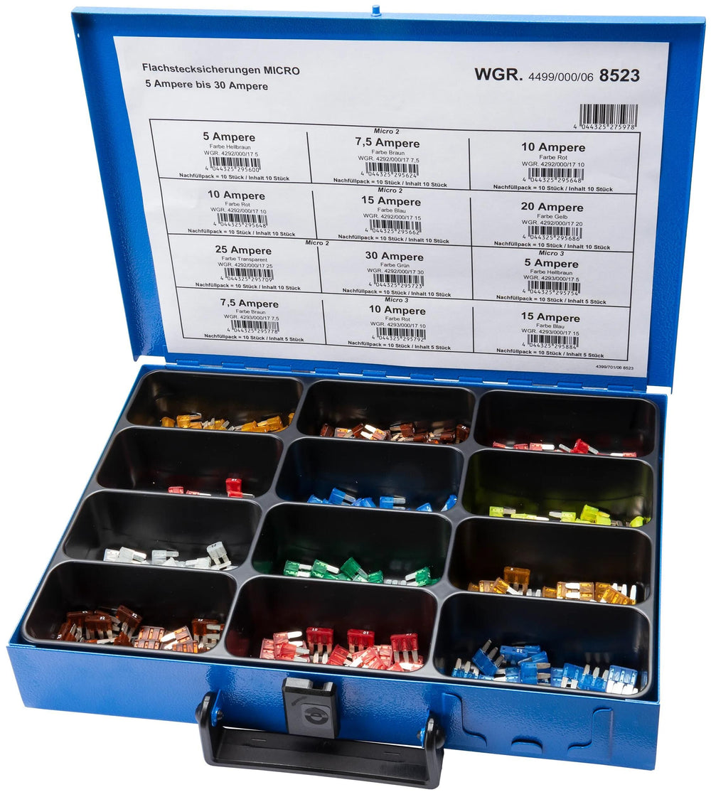 Dresselhaus assortiment zekeringen bananenstekker 8523 blade fuses assorted. micro 2+3