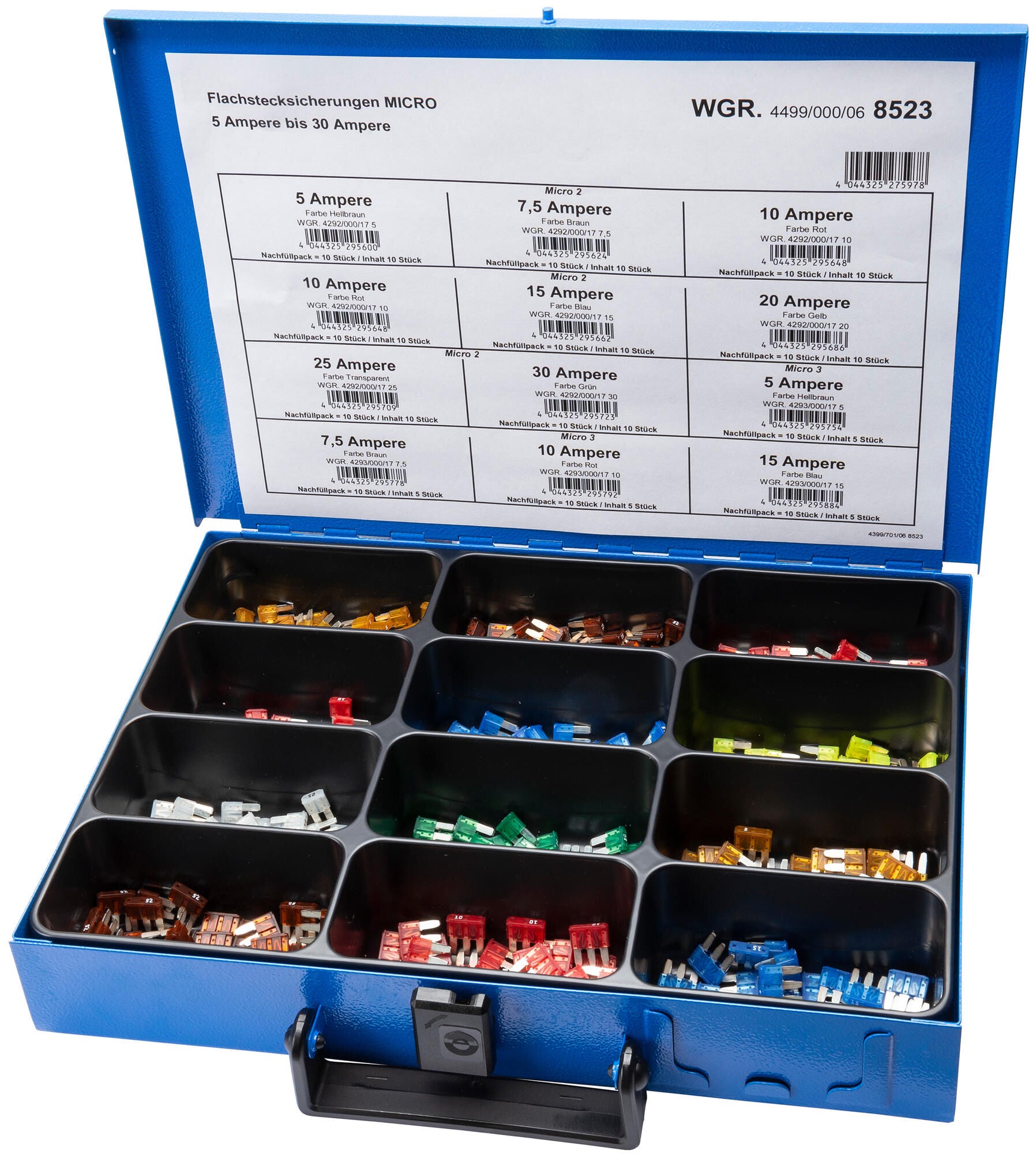 Dresselhaus assortiment zekeringen bananenstekker 8523 blade fuses assorted. micro 2+3