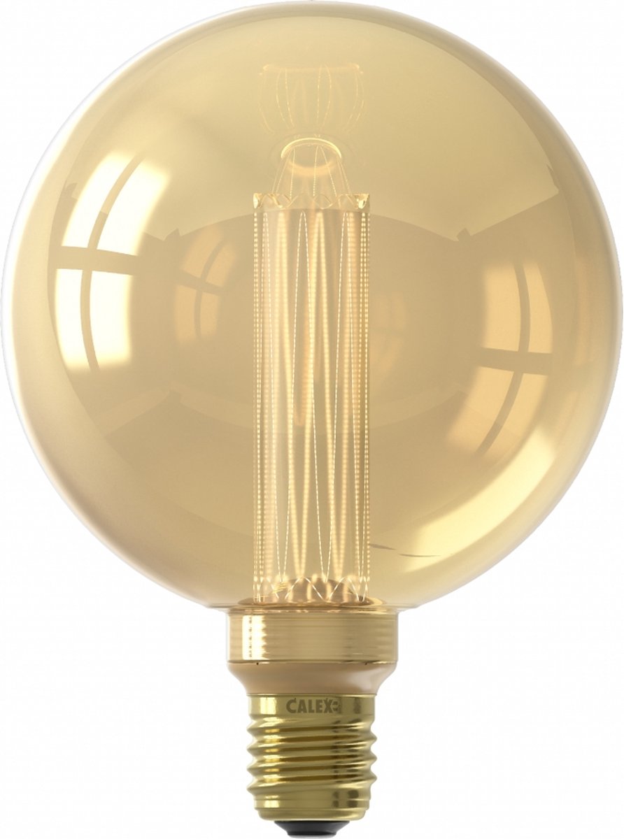 Calex crown series led lamp - e27 - g125 lichtbron goud - 3.5w - dimbaar