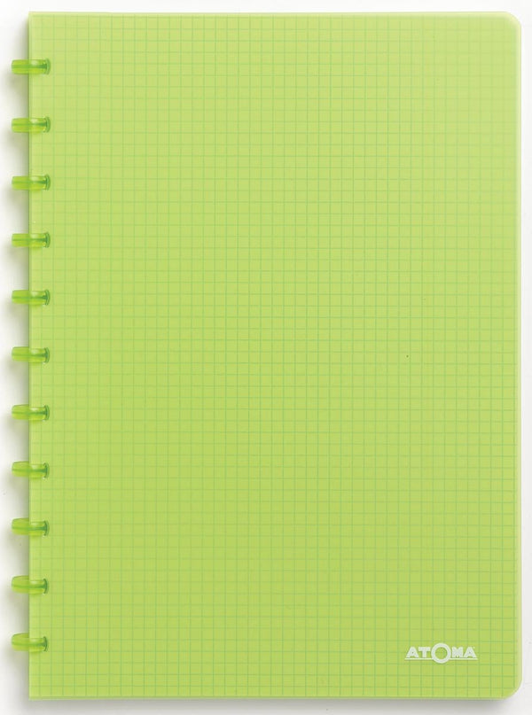 Atoma trendy schrift - a4 - 144 bladzijden - geruit 5 mm - transparant groen - 1 stuk
