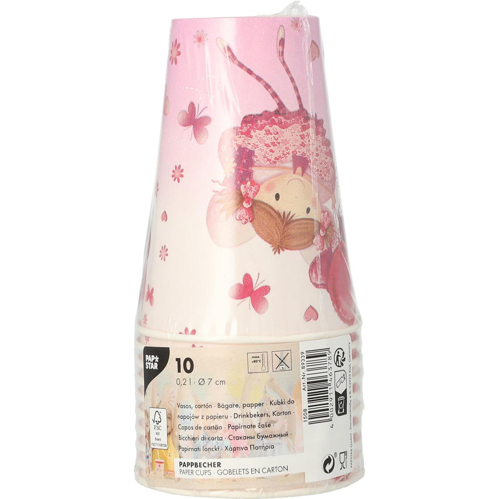 Papstar set a 10 drinkbekers little dancer karton 0,2l ø7x9,7cm