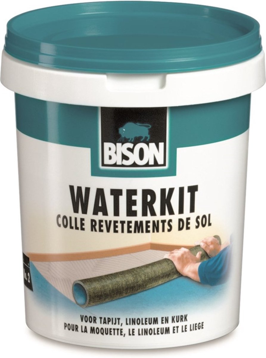 Bison waterkit emmer 6 kg, lijm op waterbasis, voor vloerbedekking, oplosmiddelvrij