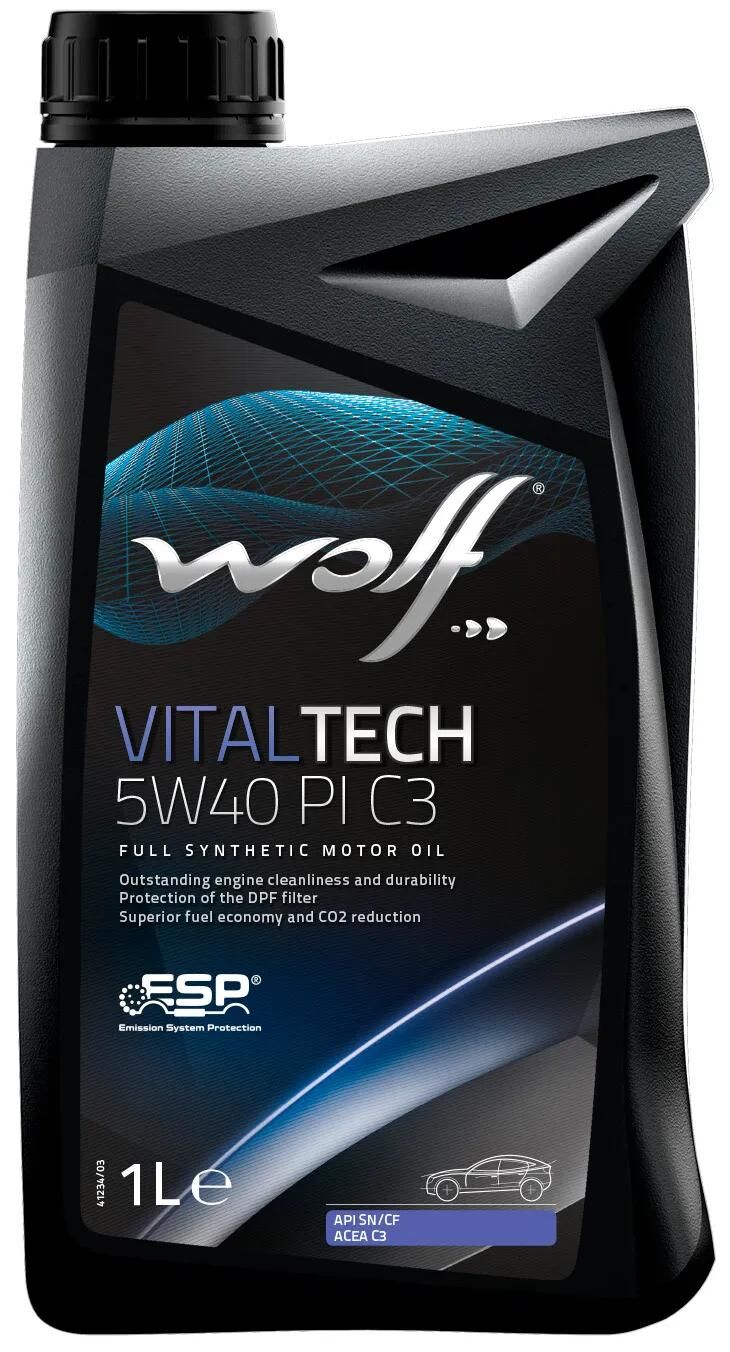 Wolf motoröl vitaltech pi c3 motoroil 5w40 1l vitaltech pi c3
