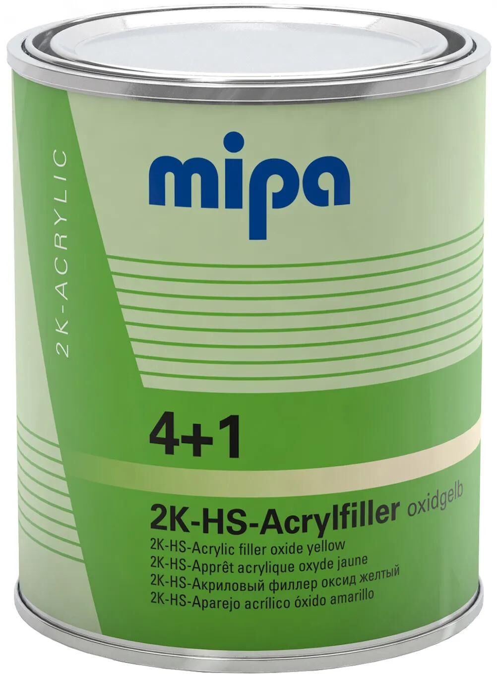 Mipa grundierfiller 4+1 acrylfiller hs 4+1 acrylic filter hs 1l oxidyellow